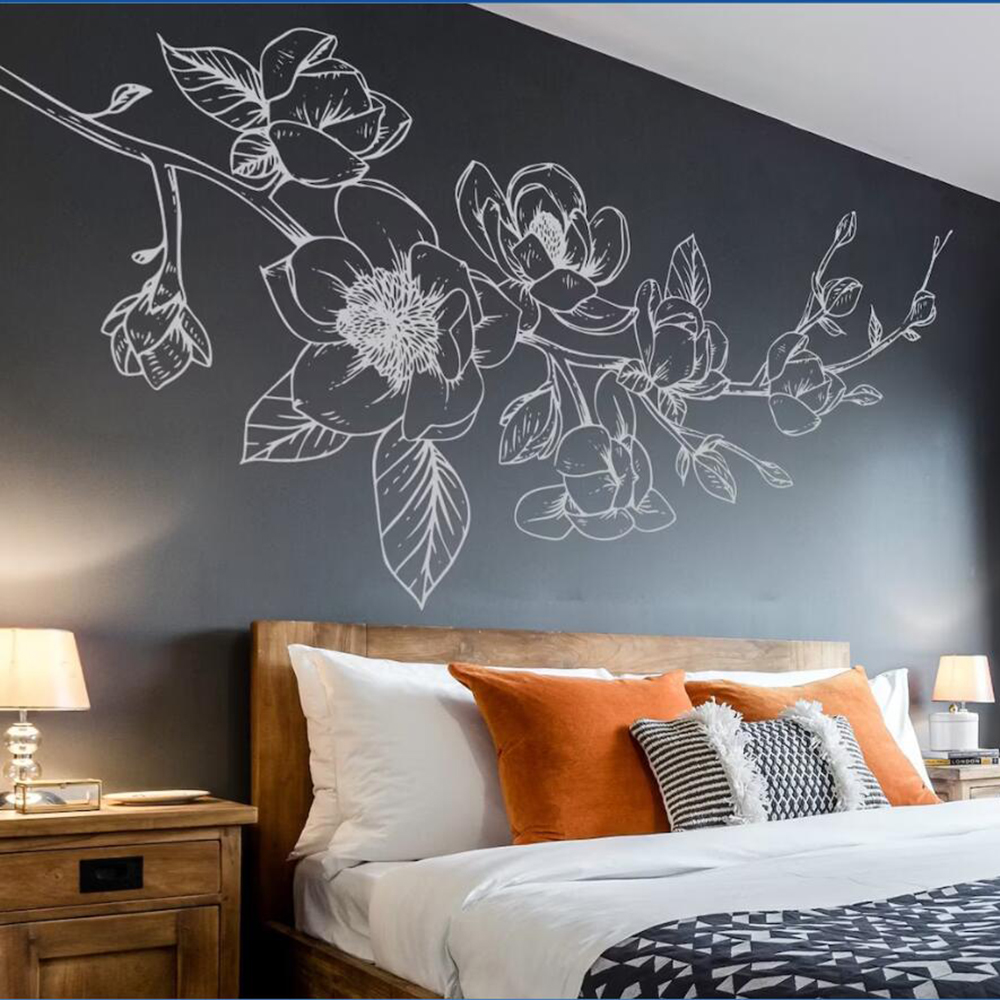 Monstera Thai Constellation - 대형 목련 꽃 벽 스티커, 침실