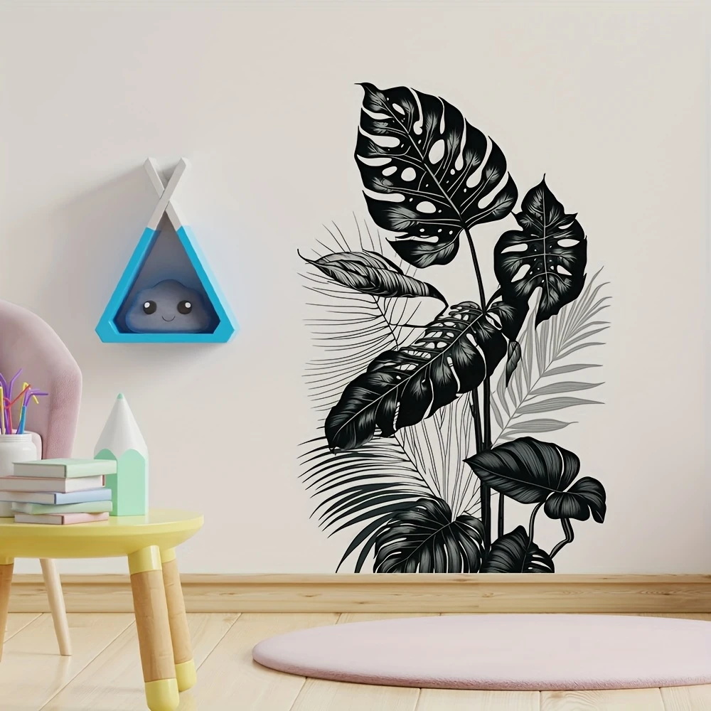 Monstera Thai Constellation - MT1184 # 흑백 열대 잎 벽