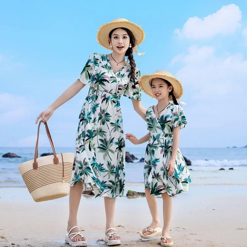 휴가 커플룩 부모-자녀 의류, 엄마 딸 원피스 아빠 아 - Plant Parental 리뷰 및 가격