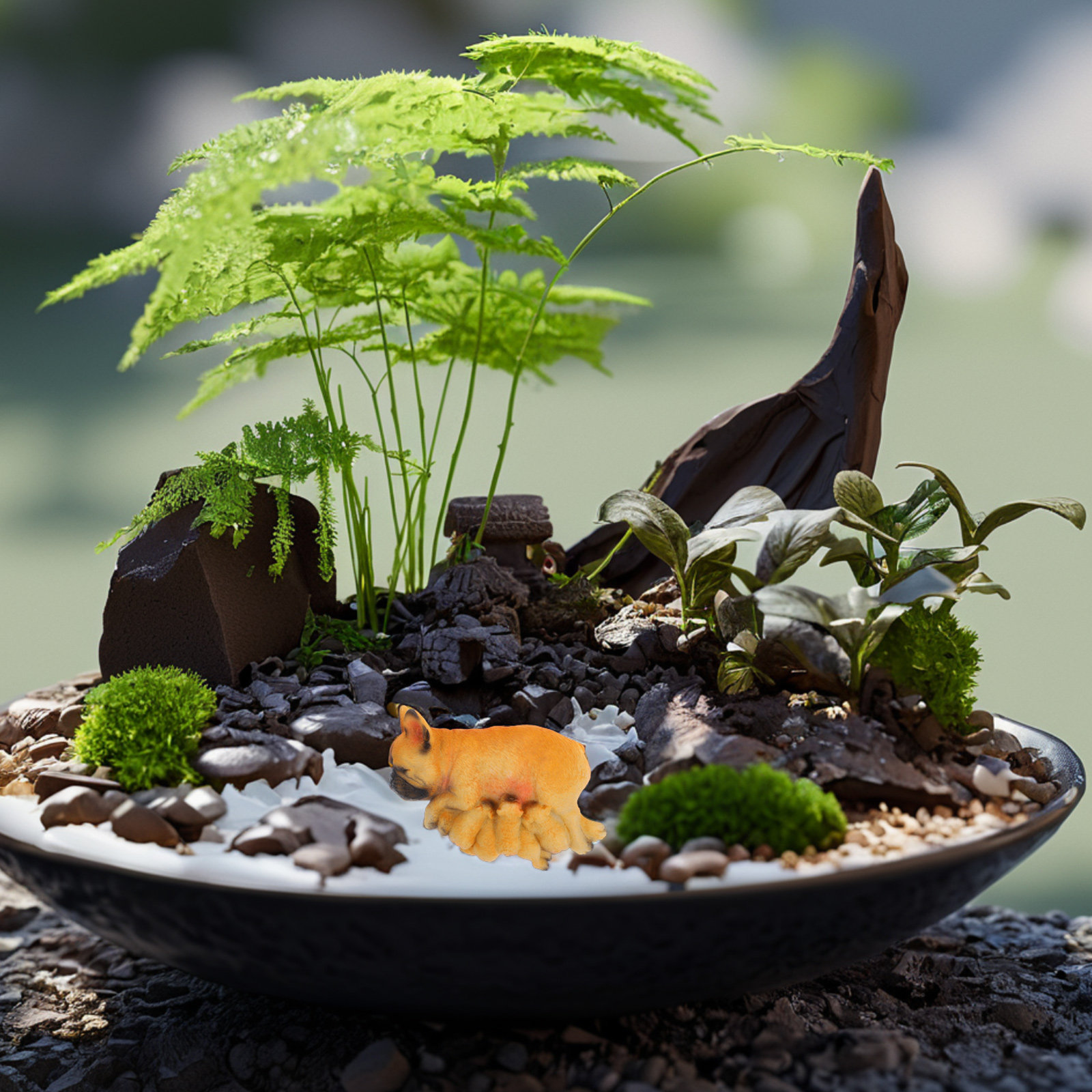 실제와 같은 미니 프렌치 불독 레진 조각상 강아지 조형 - Succulent Arrangement Mini 리뷰 및 가격