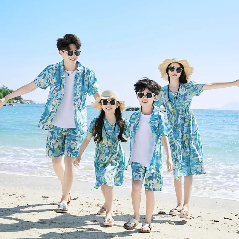 아버지 아들 셔츠 세트옷 여름 휴가룩 가족 의류 엄마  - Plant Parental 리뷰 및 가격