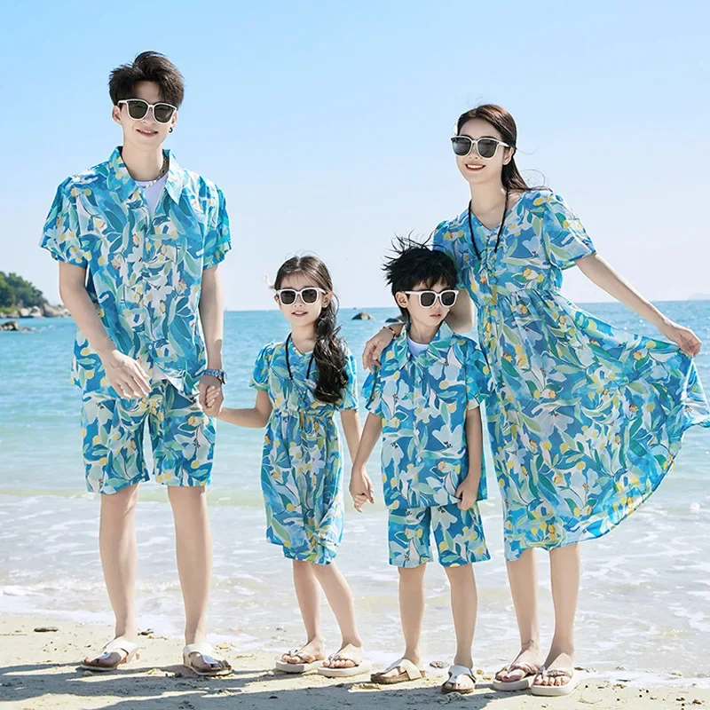 아버지 아들 셔츠 세트옷 여름 휴가룩 가족 의류 엄마  - Plant Parental 리뷰 및 가격