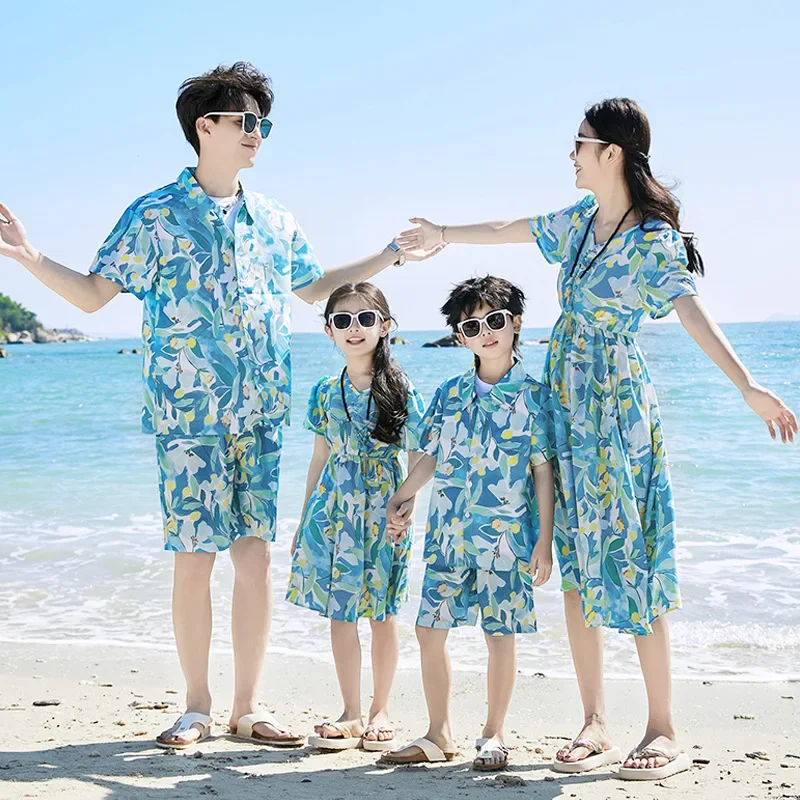 아버지 아들 셔츠 세트옷 여름 휴가룩 가족 의류 엄마  - Plant Parental 리뷰 및 가격