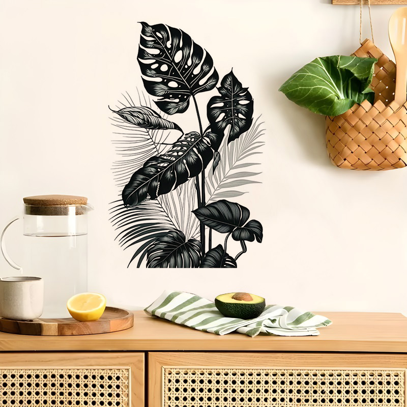 MT1184 #   흑백 열대 잎 벽 데칼, 자체 접착 - Monstera Thai Constellation 리뷰 및 가격